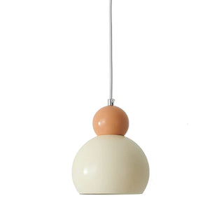 ZOWALA - Modern Minimalist Metal Beige Dome Bedroom Pendant Light Image - 10