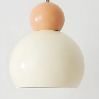ZOWALA - Modern Minimalist Metal Beige Dome Bedroom Pendant Light Image - 12