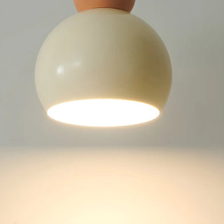 ZOWALA - Modern Minimalist Metal Beige Dome Bedroom Pendant Light Image - 13