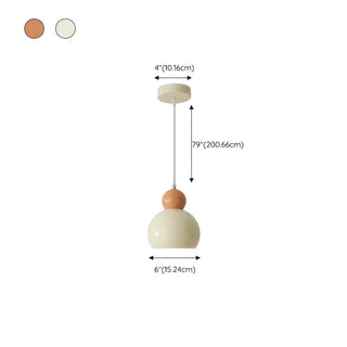 ZOWALA - Modern Minimalist Metal Beige Dome Bedroom Pendant Light #size