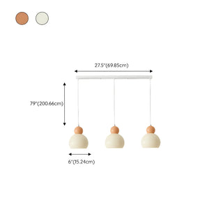 ZOWALA - Modern Minimalist Metal Beige Dome Bedroom Pendant Light Image - 15