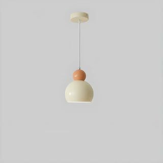 ZOWALA - Modern Minimalist Metal Beige Dome Bedroom Pendant Light Image - 6