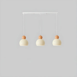 ZOWALA - Modern Minimalist Metal Beige Dome Bedroom Pendant Light Image - 8
