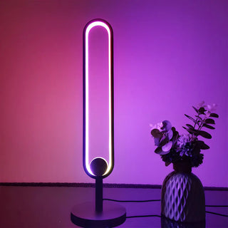 Minimalist Black Oval Metal Frame LED Table Lamp Zawala Image - 1