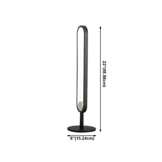 Minimalist Black Oval Metal Frame LED Table Lamp Zawala #size