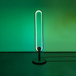 Minimalist Black Oval Metal Frame LED Table Lamp Zawala Image - 2