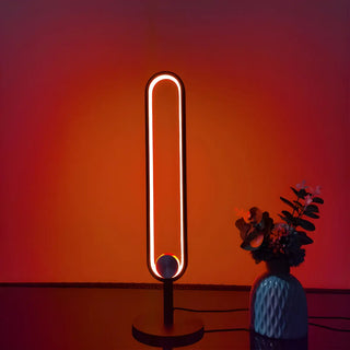 Minimalist Black Oval Metal Frame LED Table Lamp Zawala Image - 3