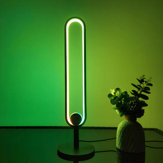 Minimalist Black Oval Metal Frame LED Table Lamp Zawala Image - 4