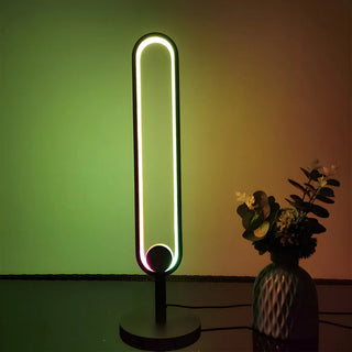Minimalist Black Oval Metal Frame LED Table Lamp Zawala Image - 5