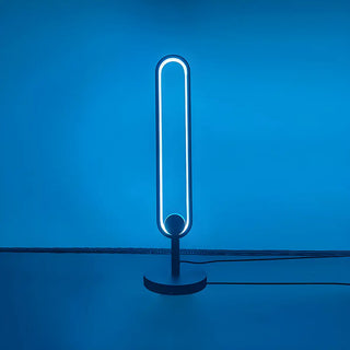 Minimalist Black Oval Metal Frame LED Table Lamp Zawala Image - 6