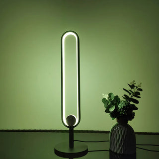 Minimalist Black Oval Metal Frame LED Table Lamp Zawala Image - 7