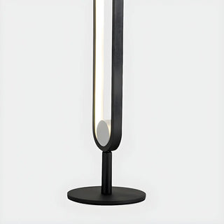 Minimalist Black Oval Metal Frame LED Table Lamp Zawala Image - 9