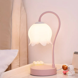 Modern Elegant Flower Bedroom Decor Metal Table Lamp Zawala Image - 1
