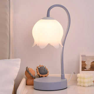 Modern Elegant Flower Bedroom Decor Metal Table Lamp Zawala Image - 2
