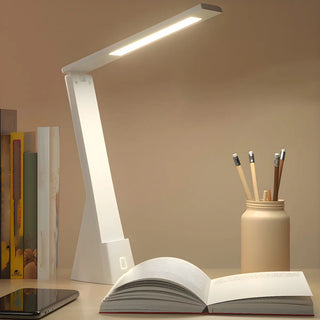 Modern Minimalist White Adjustable LED Table Lamp Zawala Image - 1