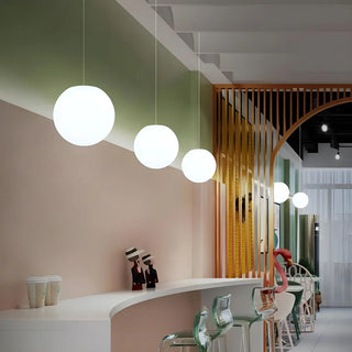 ZOWALA - Modern Minimalist Restaurant White Globe Pendant Light Image - 1