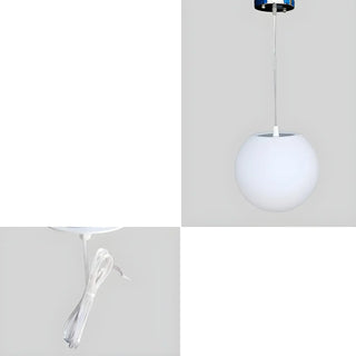 ZOWALA - Modern Minimalist Restaurant White Globe Pendant Light Image - 11