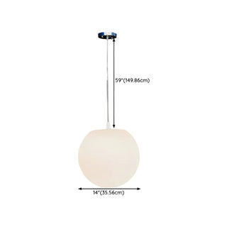 ZOWALA - Modern Minimalist Restaurant White Globe Pendant Light Image - 18