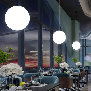 ZOWALA - Modern Minimalist Restaurant White Globe Pendant Light Image - 3