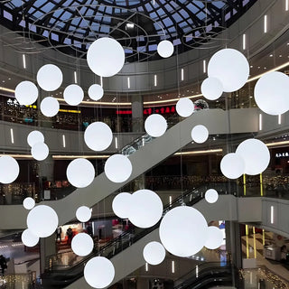 ZOWALA - Modern Minimalist Restaurant White Globe Pendant Light Image - 4