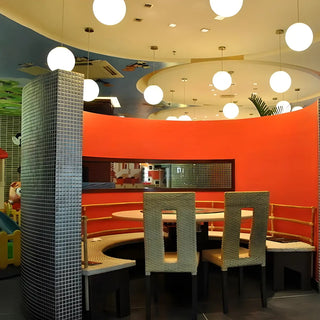 ZOWALA - Modern Minimalist Restaurant White Globe Pendant Light Image - 6