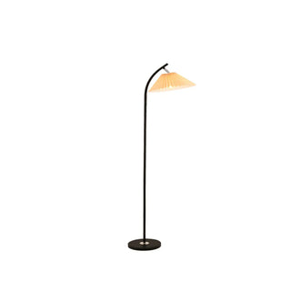 ZOWALA - Minimalist Pleated Fabric White Floor Lamp Image - 11
