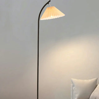 ZOWALA - Minimalist Pleated Fabric White Floor Lamp Image - 18