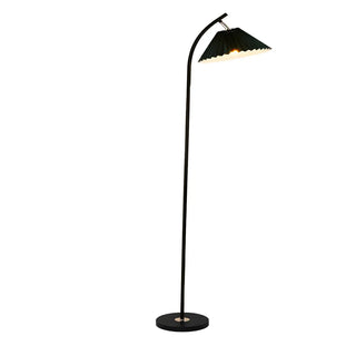 ZOWALA - Minimalist Pleated Fabric White Floor Lamp Image - 4