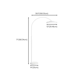 Minimalist White Disc Floor Lamp with Rocker Switch Zawala Image - 10