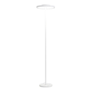 Minimalist White Disc Floor Lamp with Rocker Switch Zawala Image - 8