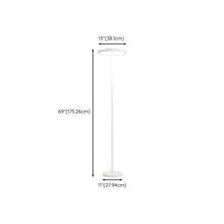 Minimalist White Disc Floor Lamp with Rocker Switch Zawala #size