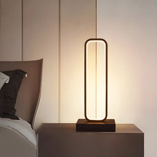 Contemporary Black Rectangle Metal Nightstand Table Lamp Zawala Image - 1