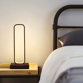 Contemporary Black Rectangle Metal Nightstand Table Lamp Zawala Image - 2