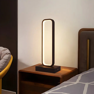 Contemporary Black Rectangle Metal Nightstand Table Lamp Zawala Image - 3