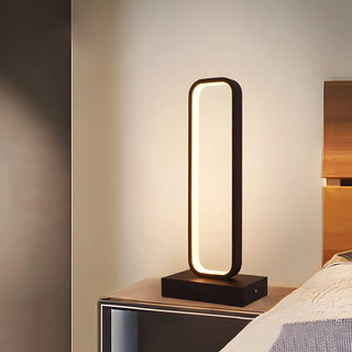Contemporary Black Rectangle Metal Nightstand Table Lamp Zawala Image - 4