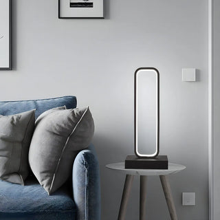 Contemporary Black Rectangle Metal Nightstand Table Lamp Zawala Image - 5