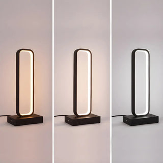 Contemporary Black Rectangle Metal Nightstand Table Lamp Zawala Image - 8