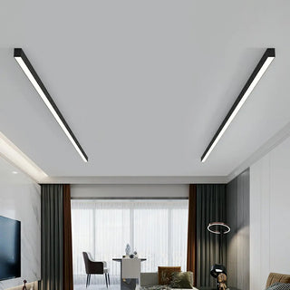 Balcony Minimalist White Linear Flush Mount Light Zawala Image - 2