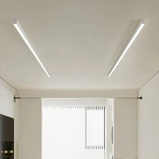 Balcony Minimalist White Linear Flush Mount Light Zawala Image - 4