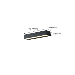 ZOWALA - Minimalist Rectangular Black Outdoor Wall Light #size