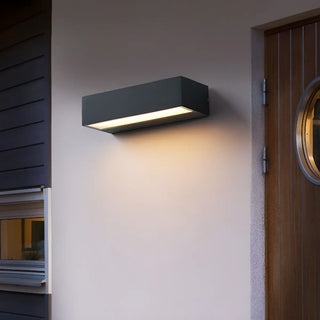 ZOWALA - Minimalist Rectangular Black Outdoor Wall Light Image - 1