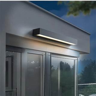 ZOWALA - Minimalist Rectangular Black Outdoor Wall Light Image - 2