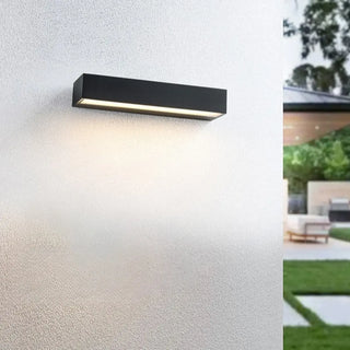 ZOWALA - Minimalist Rectangular Black Outdoor Wall Light Image - 3