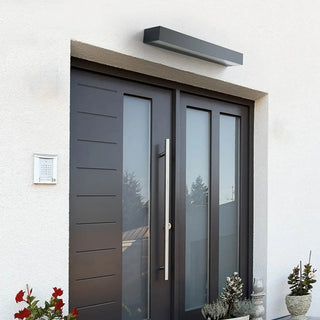 ZOWALA - Minimalist Rectangular Black Outdoor Wall Light Image - 4