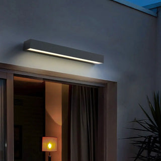 ZOWALA - Minimalist Rectangular Black Outdoor Wall Light Image - 5