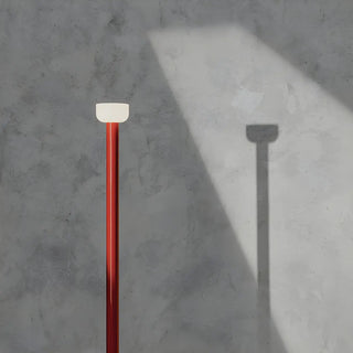 Sleek Red Linear Minimalist Bowl LED Floor Lamp Zawala Image - 12