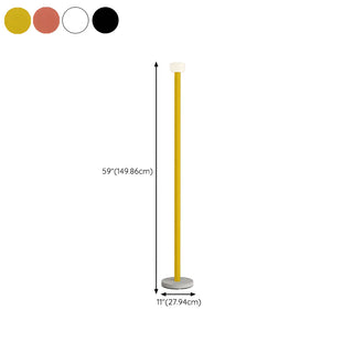 Sleek Red Linear Minimalist Bowl LED Floor Lamp Zawala #size