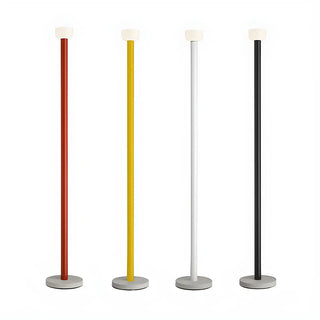 Sleek Red Linear Minimalist Bowl LED Floor Lamp Zawala Image - 8
