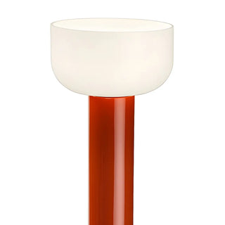 Sleek Red Linear Minimalist Bowl LED Floor Lamp Zawala Image - 9