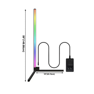 Adjustable RGB Light Minimalist Linear Metal Floor Lamp Zawala #size